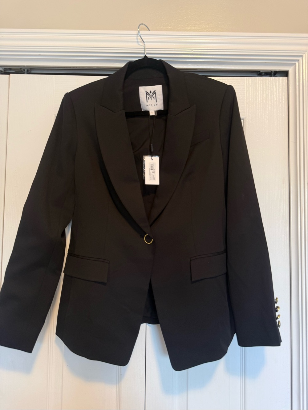 Milly Black Single-Button Blazer